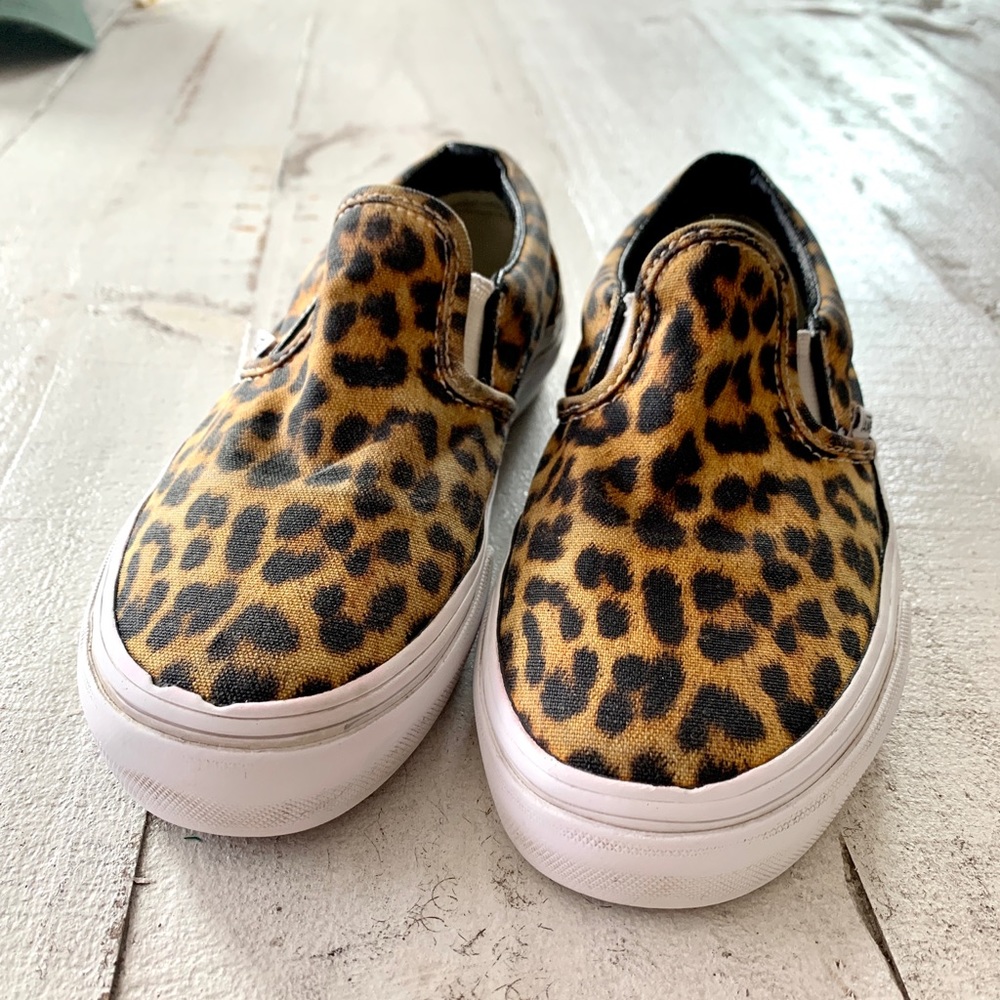 Kids Leopard Vans, Size 1